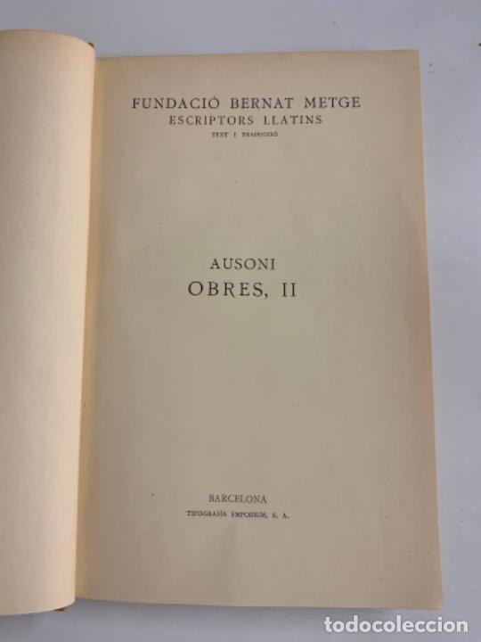 Libros de segunda mano: Libro OBRES II. En Catal&agrave;. De D. M. AUSONI. - Foto 2