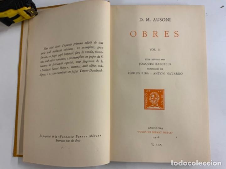 Libros de segunda mano: Libro OBRES II. En Catal&agrave;. De D. M. AUSONI. - Foto 3