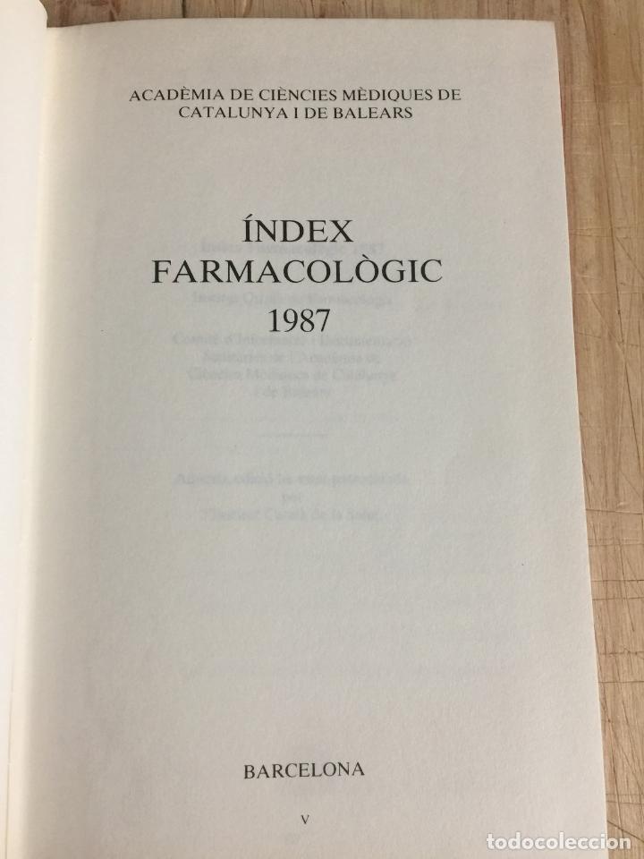 Libros de segunda mano: &Iacute;ndex farmacol&ograve;gic 1987 - Foto 3