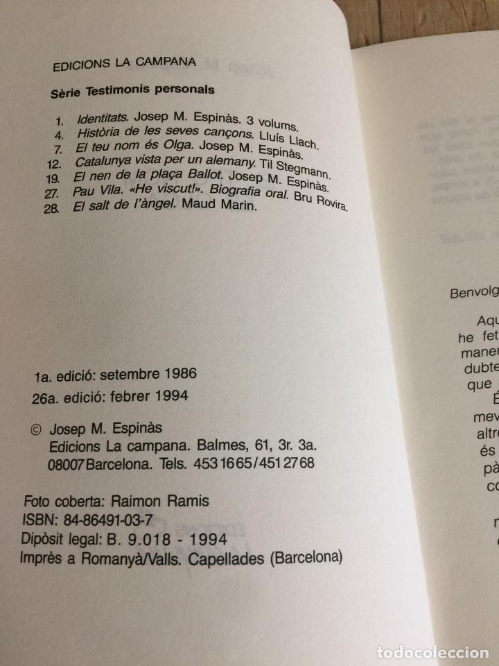 Libros de segunda mano: El teu nom &eacute;s Olga - Josep M. Espin&agrave;s - Foto 2