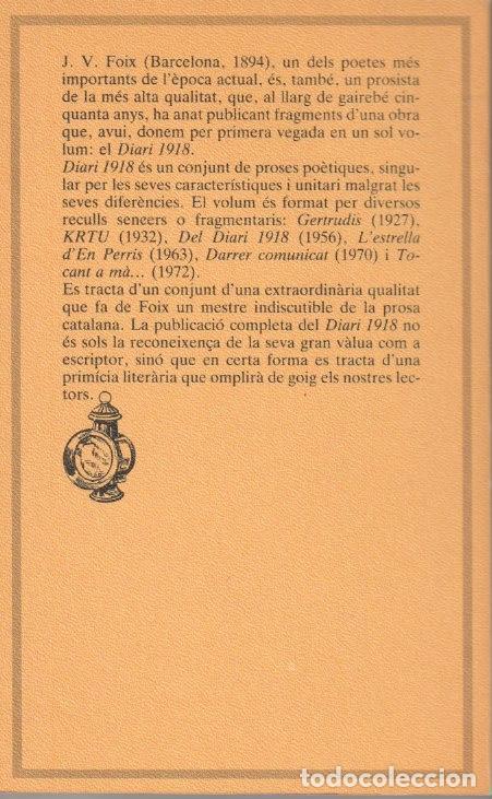 Libros de segunda mano: Diari 1918 de J.V. Foix - Foto 2