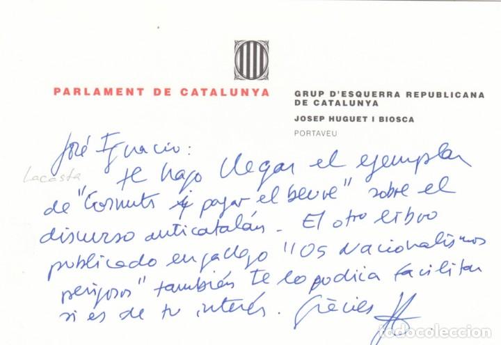 Libros de segunda mano: CORNUTS Y PAGAR EL BEURE. TARJETA AUT&Oacute;GRAFA - ABU - Foto 2