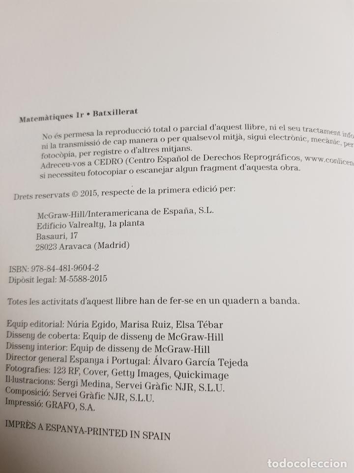 Libros de segunda mano: Matem&agrave;tiques 1r Batxillerat - VVAA - Foto 2