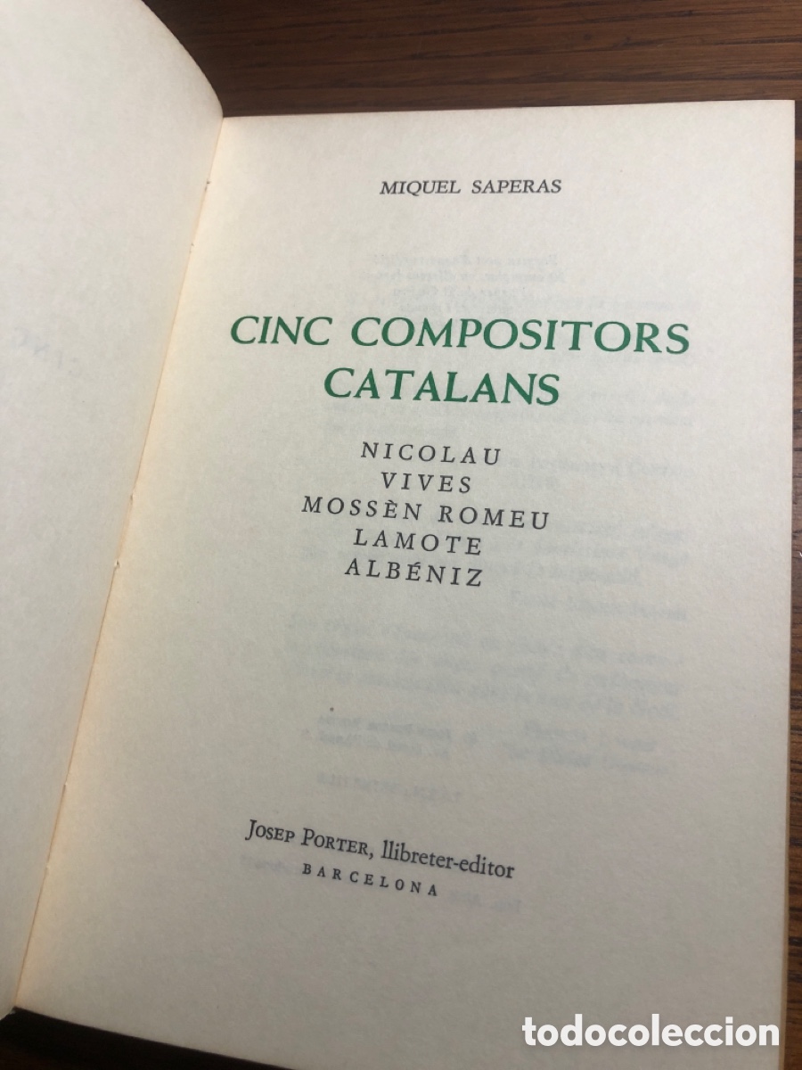 Libros de segunda mano: LIBRO CINC COMPOSITORS CATALANS ( MIQUEL SAPERAS ) - Foto 2