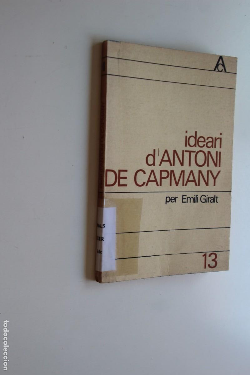 Libros de segunda mano: IDEARI DE CAPMANY EMILI GIRALT EN CATALAN - Foto 1