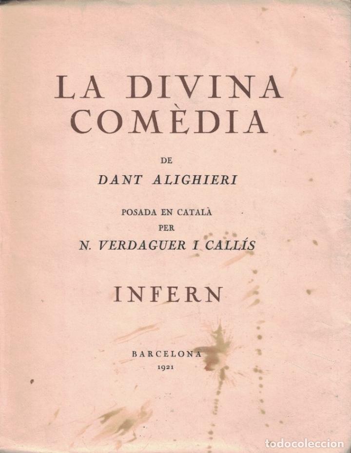 Libros de segunda mano: LA DIVINA COM&Eacute;DIA. INFERN. - Alighieri. Dant, - Foto 1