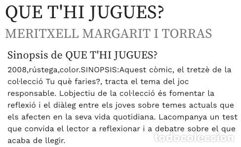 Libros de segunda mano: COMIC QUE THI JUGUES? TU QUE FARIES? N&Uacute;M.13 - Foto 2