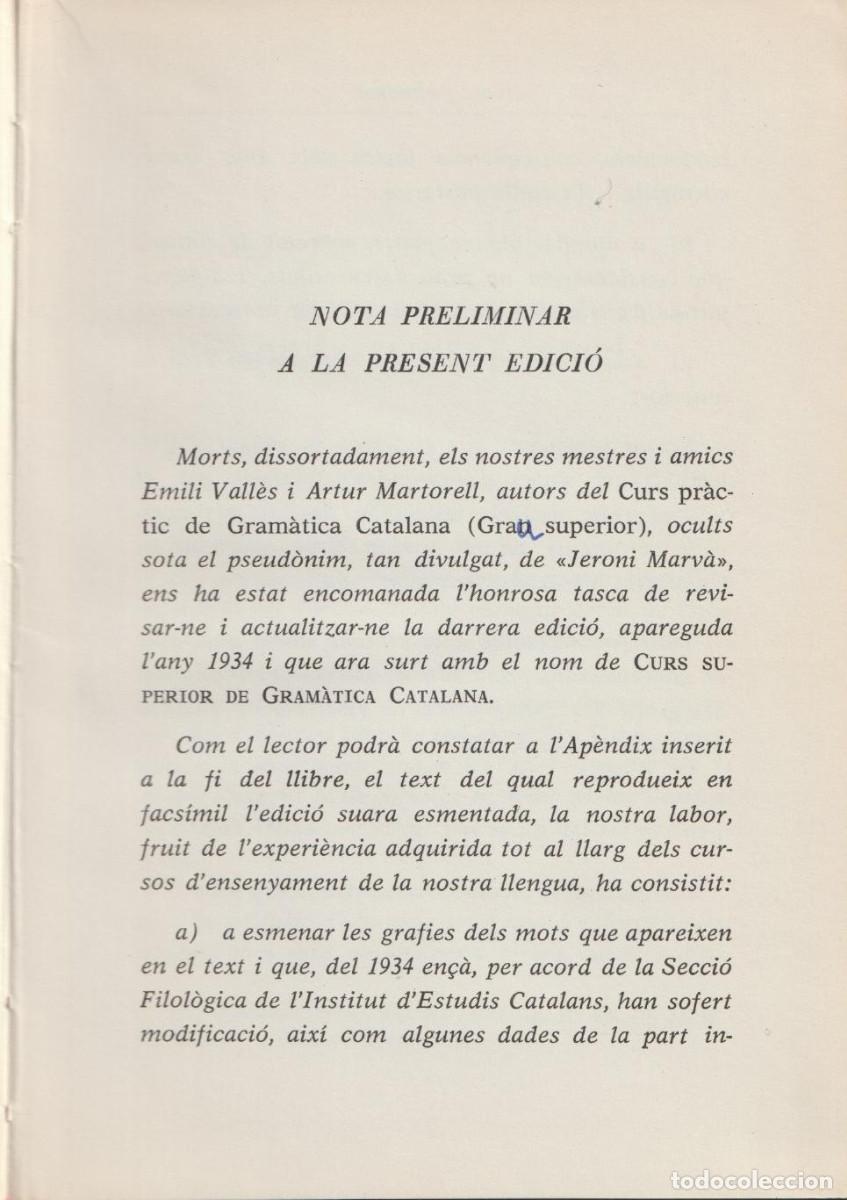 Libros de segunda mano: Curs superior de gram&agrave;tica catalana, Jeroni Marv&agrave; - Foto 5