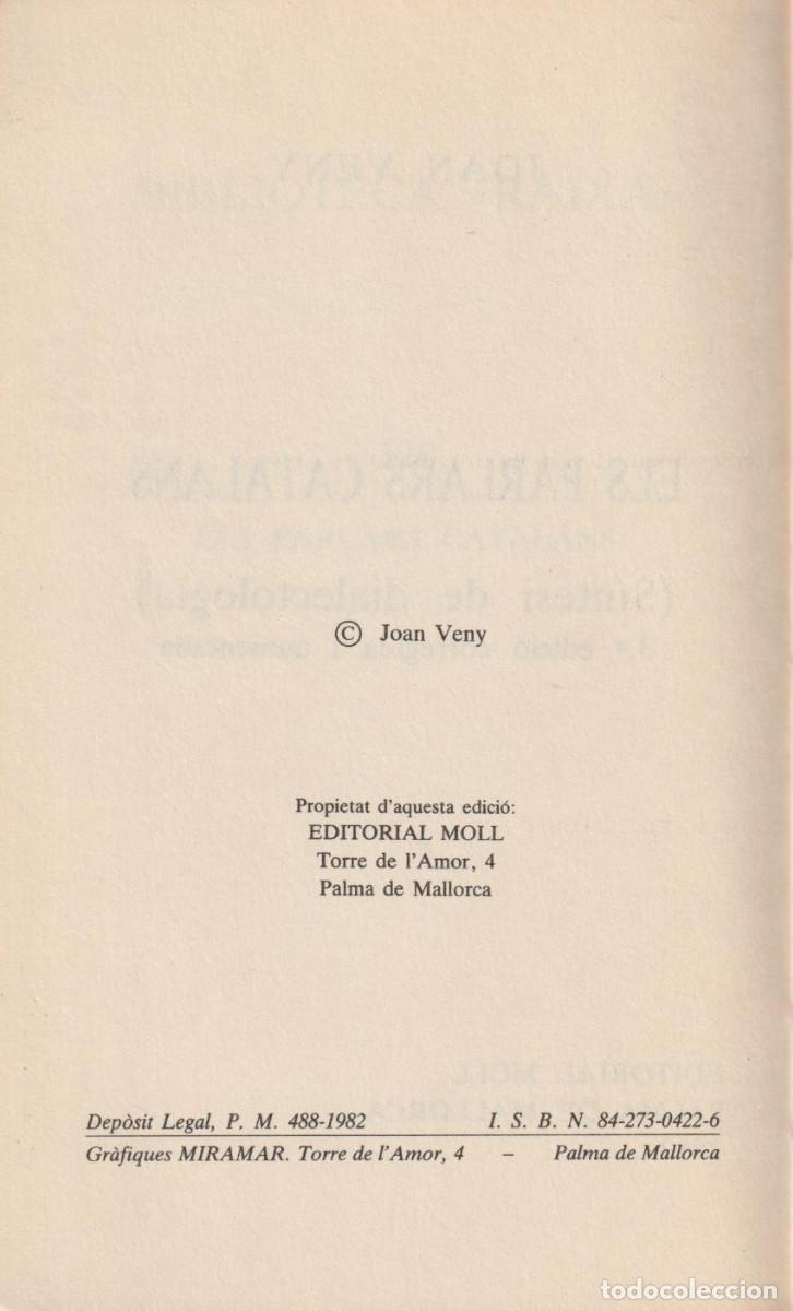 Libros de segunda mano: Els parlars catalans, Joan Veny - Foto 2