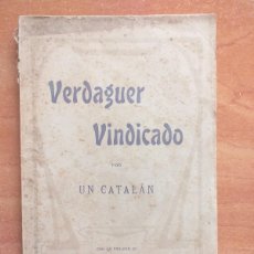 Libros de segunda mano: 1903 - VERDAGUER VINDICADO POR UN CATALÁN / UN PRÓLOGO DE MARQUINA