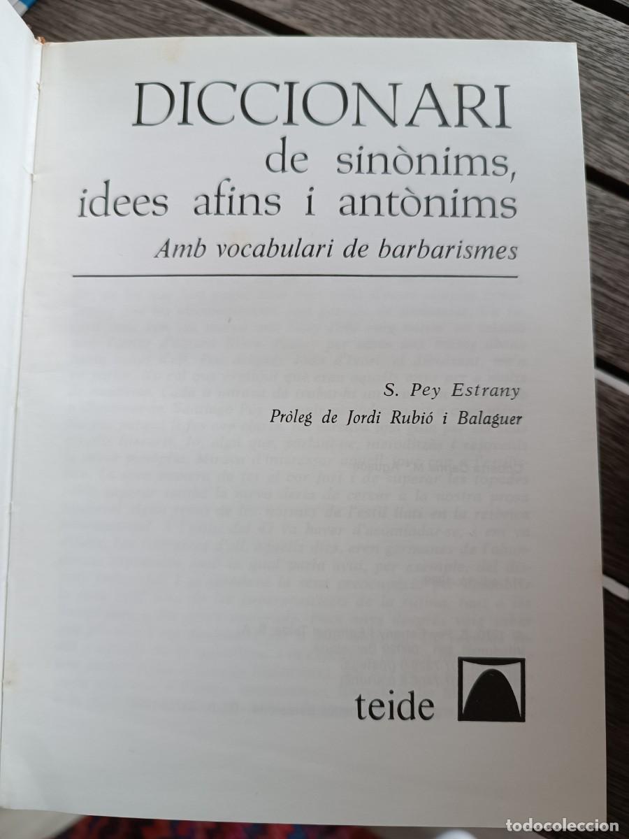 Libros de segunda mano: Diccionari de sin&ograve;nims i ant&ograve;nims - Foto 1
