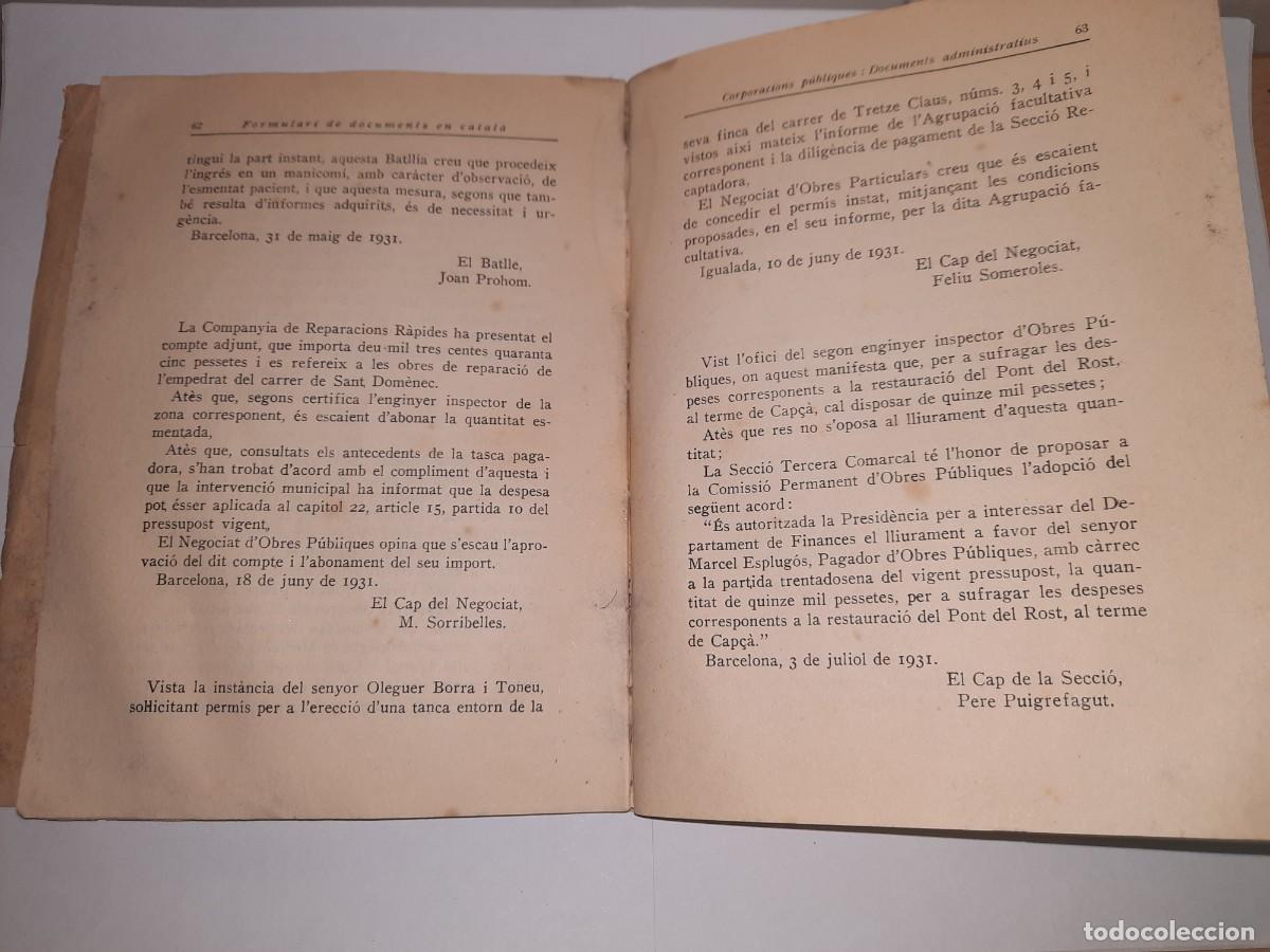 Libros de segunda mano: FORMULARI DE DOCUMENTS EN CATALA. 1931 - Foto 4