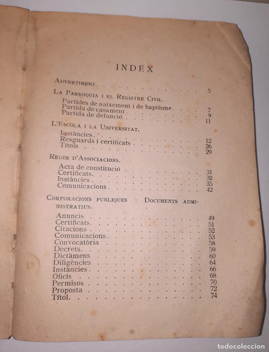 Libros de segunda mano: FORMULARI DE DOCUMENTS EN CATALA. 1931 - Foto 5