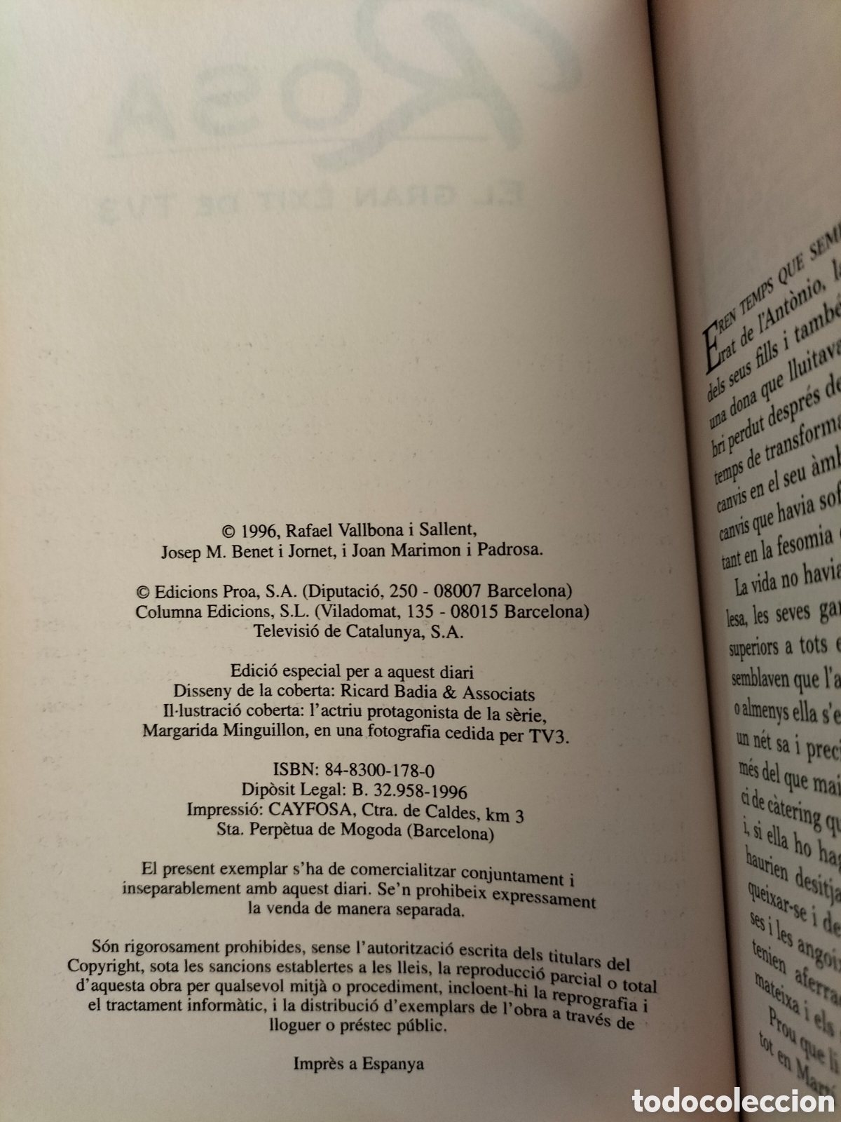 Libros de segunda mano: Rosa. El gran &egrave;xit de TV3. La Vanguardia, 1996. Llibre - Foto 3