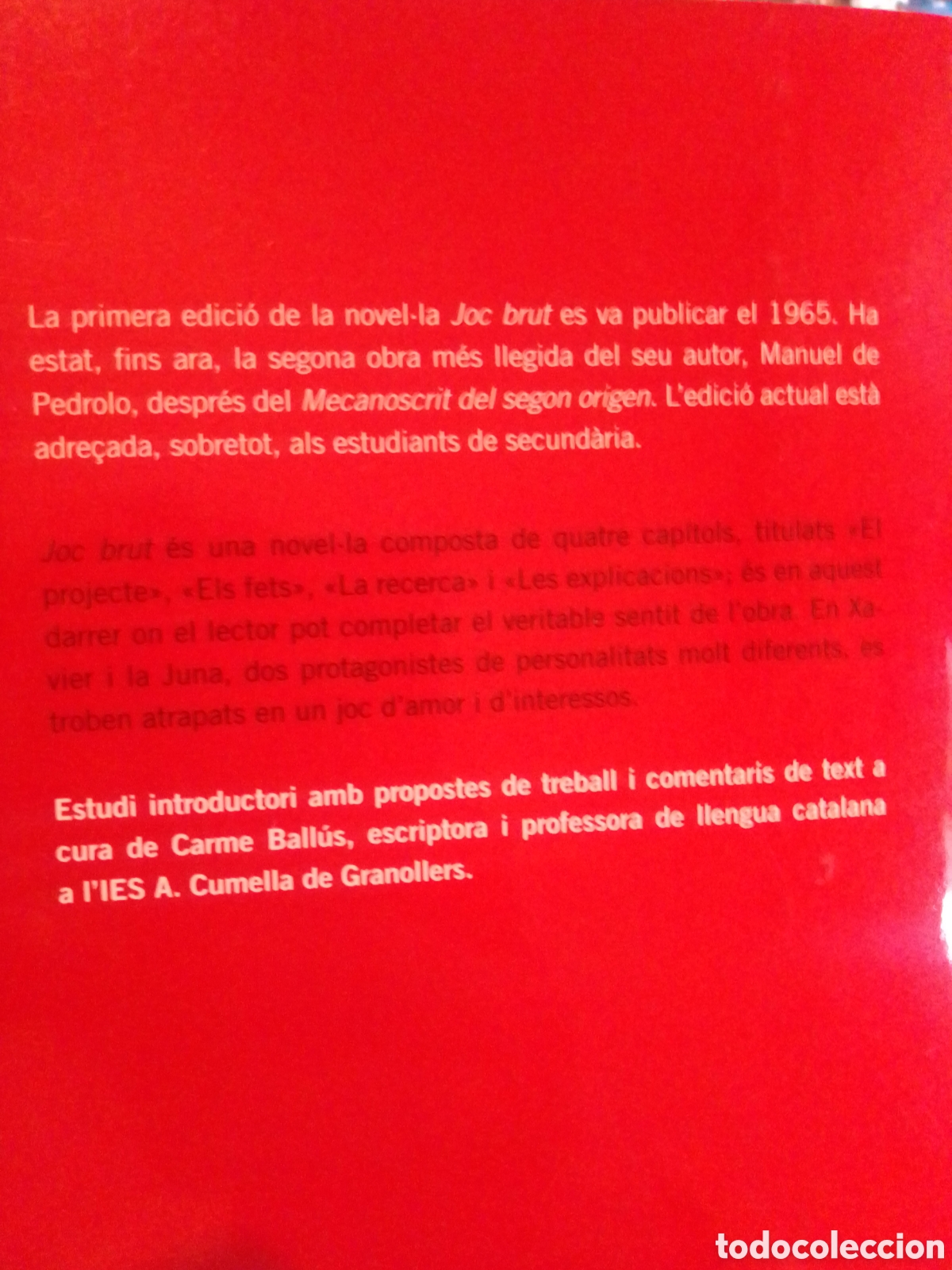 Libros de segunda mano: Joc brut. Manuel de Pedrolo - Foto 2