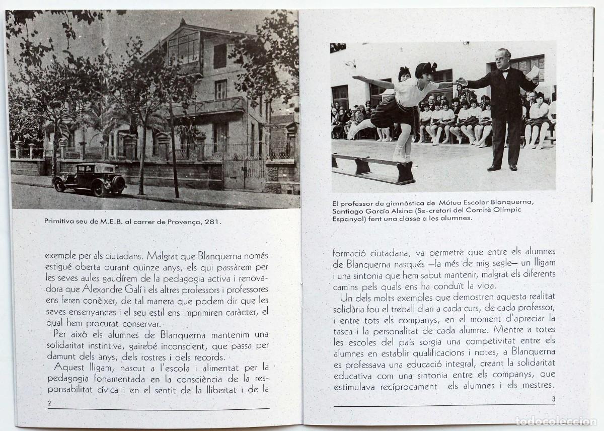 Libros de segunda mano: Homenatge a lescola Blanquerna en el seu 70 aniversari. 1995. - Foto 2
