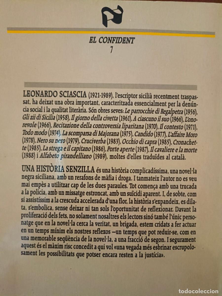 Libros de segunda mano: Leonardo Sciascia. Una historia senzilla - Foto 2