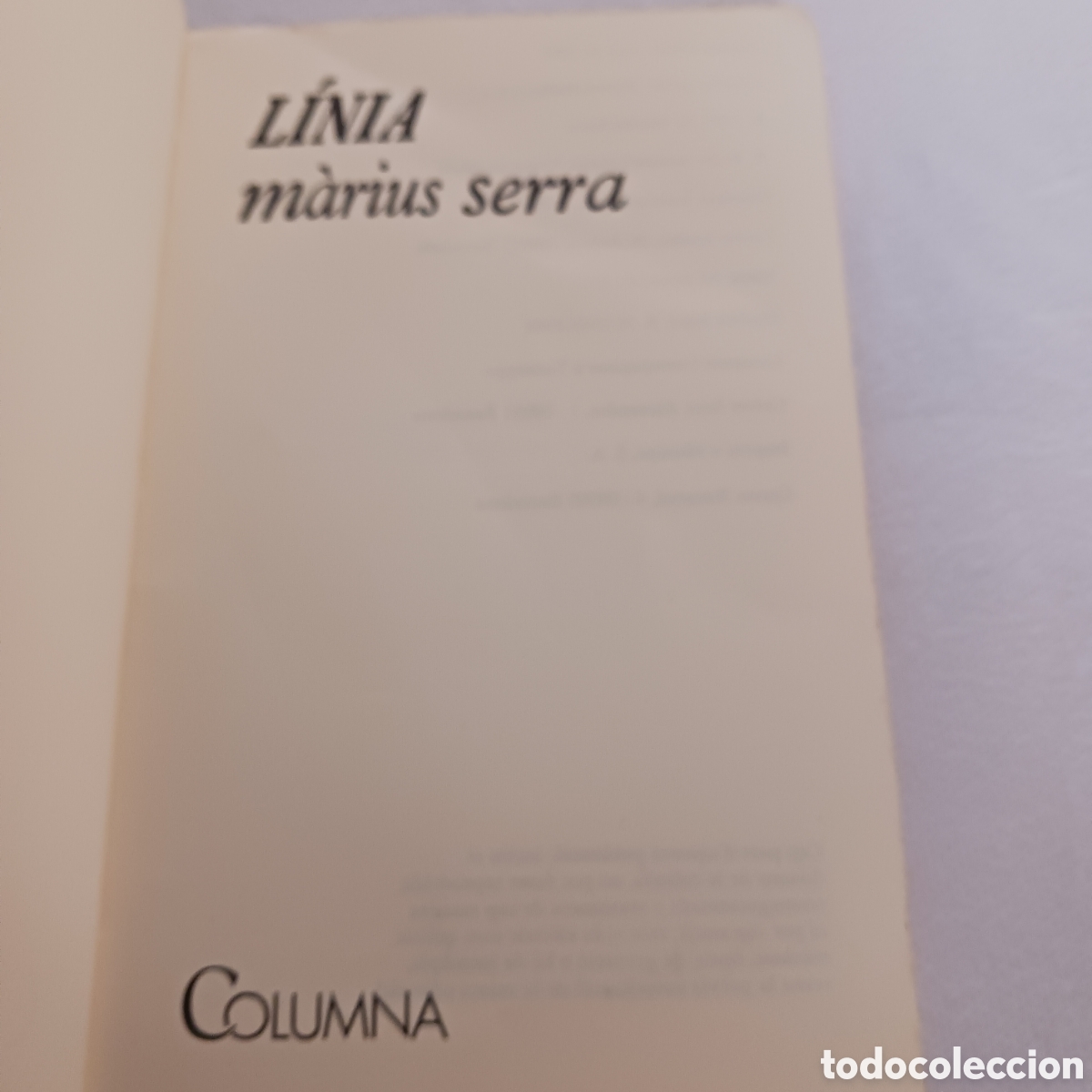 Libros de segunda mano: L&iacute;nea de M&agrave;rius Serra - Foto 2