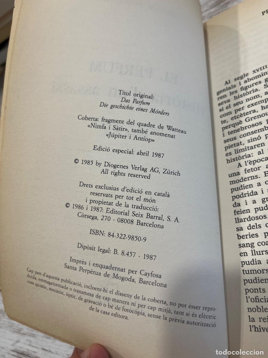 Libros de segunda mano: El Perfum | Patrick S&uuml;skind | 1986 | Libro Catal&aacute;n - Foto 3