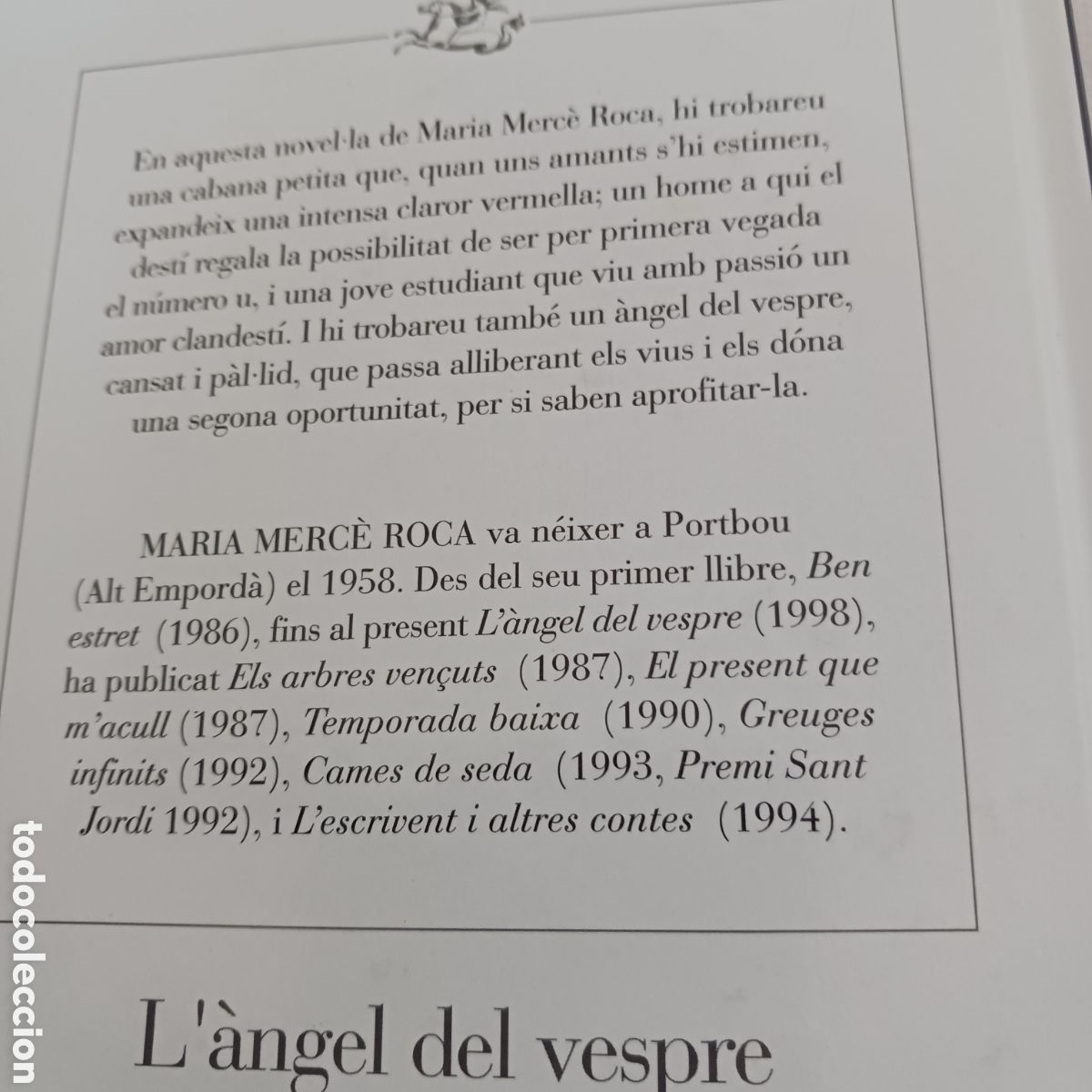 Libros de segunda mano: L&agrave;ngel del vespre de Maria Merc&egrave; Roca - Foto 3