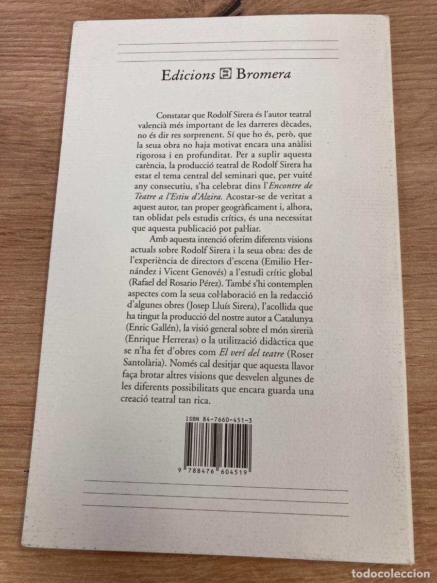 Libros de segunda mano: Aproximaci&oacute; al teatre de Rodolf Sirera - Foto 2