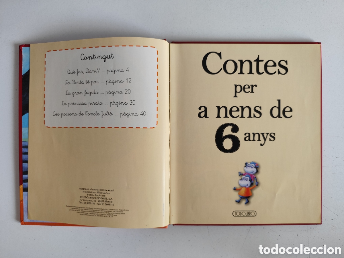 Libros de segunda mano: Libro Infantil. Contes per a Nens de 6 Anys. Catal&agrave; - Foto 3