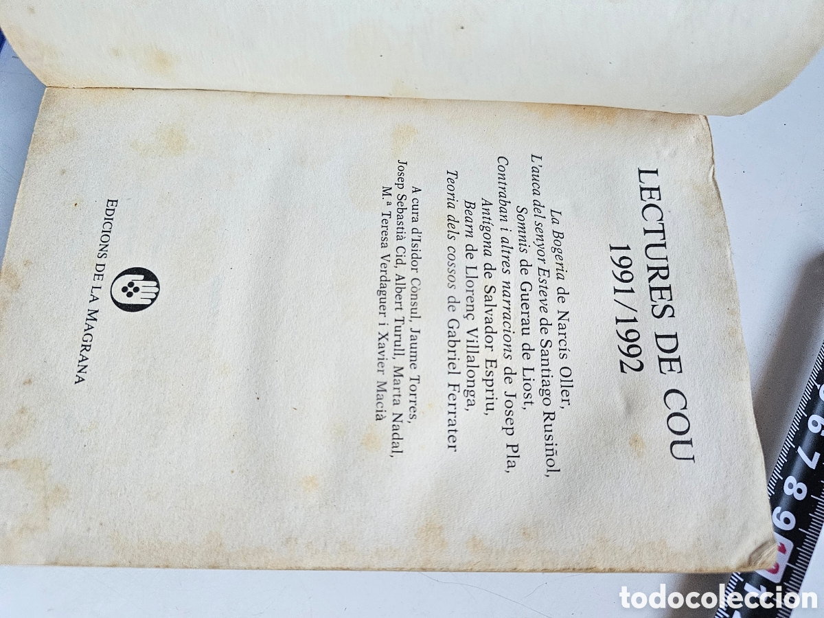 Libros de segunda mano: Libro en Catal&aacute;n Lectures de COU, 1991 1992 - Foto 2