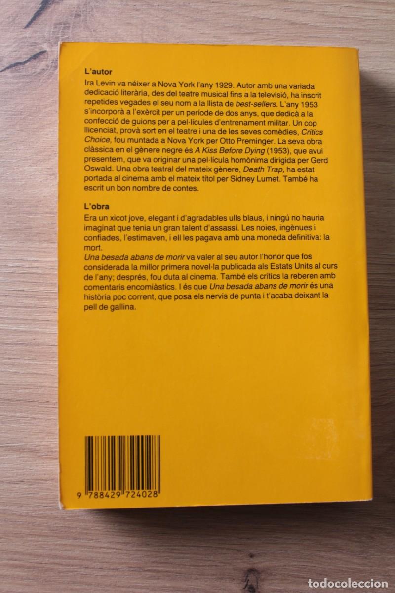 Libros de segunda mano: Una besada abans de morir Ira Levin - Foto 2