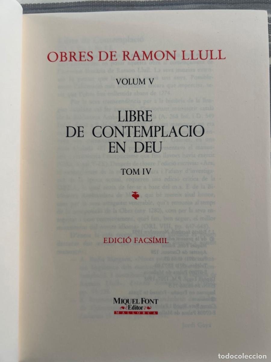 Libros de segunda mano: OBRES DE RAMON LLULL, LIBRE DE CONTEMPLACIO EN DEU - Foto 2