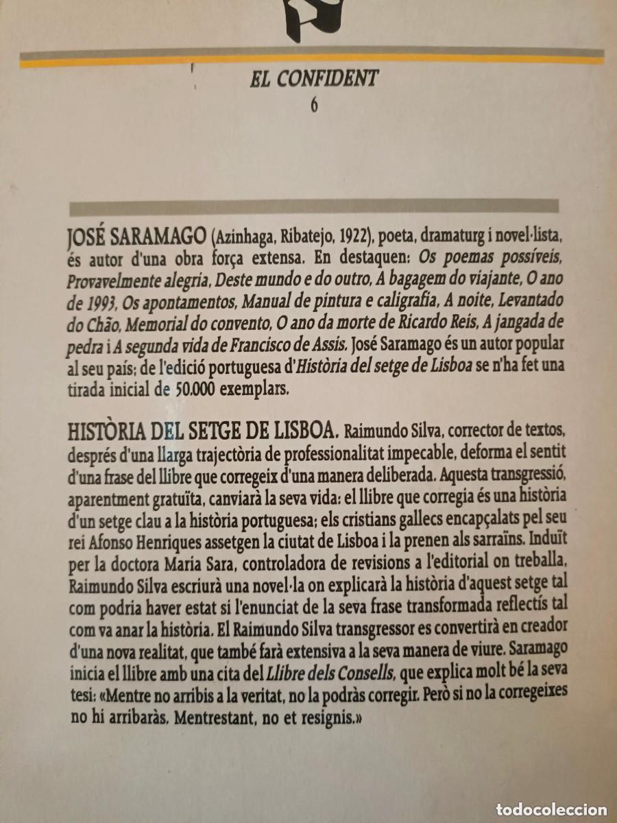 Libros de segunda mano: Jos&eacute; Saramago. Hist&ograve;ria del setge de Lisboa - Foto 2