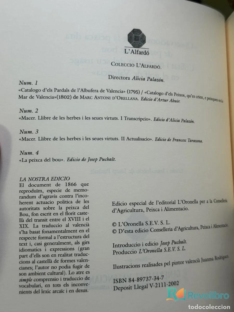Libros de segunda mano: La Peixca del Bou - Anonim - Foto 2