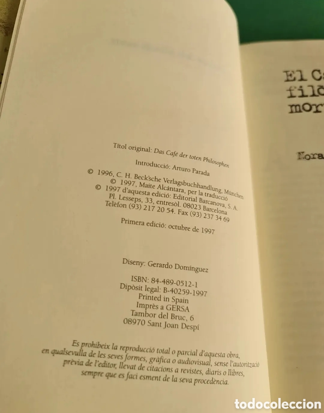 Libros de segunda mano: Libro El caf&eacute; dels fil&ograve;sofs morts. En Catal&aacute;n - Foto 2