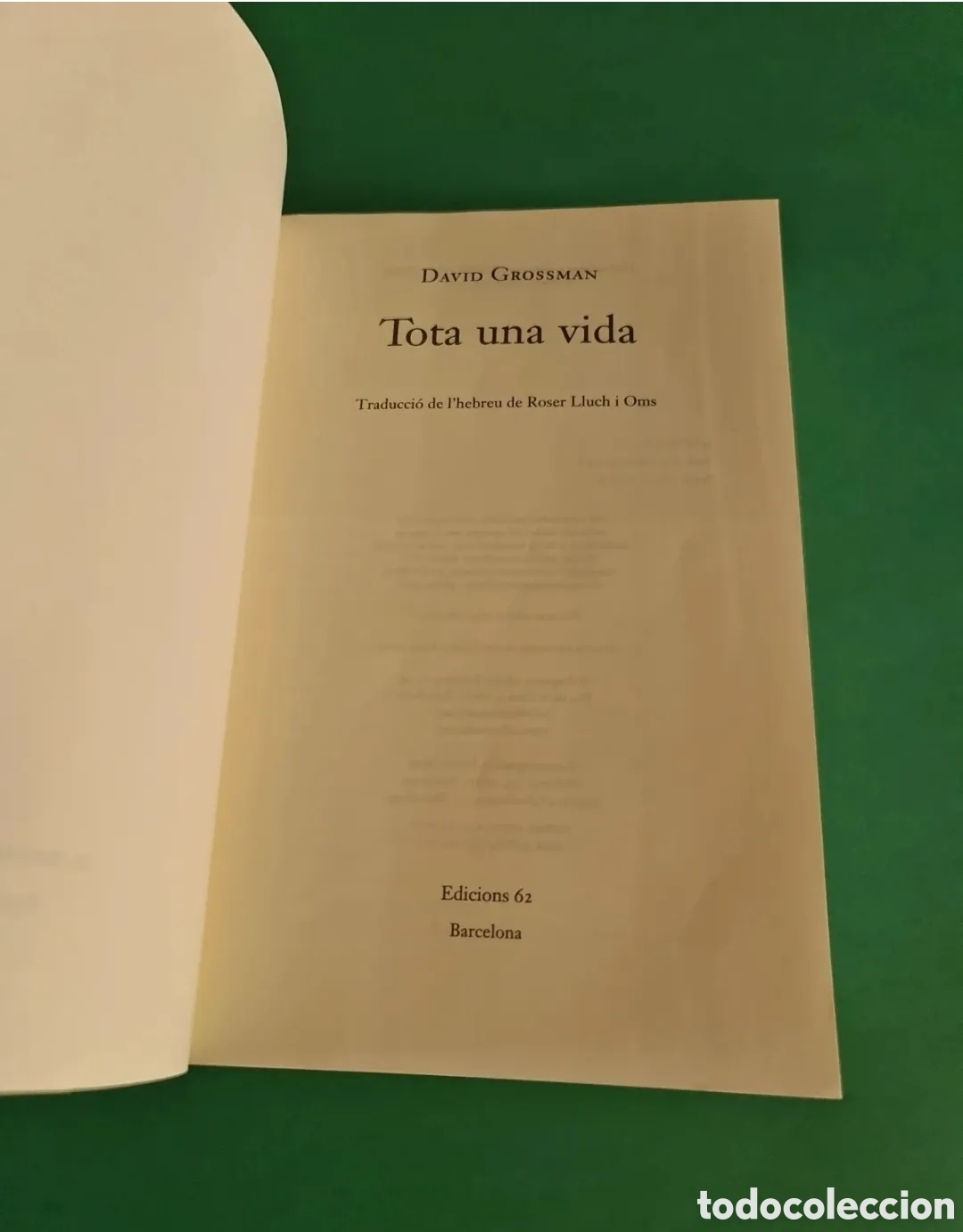 Libros de segunda mano: Libro Tota una vida / DAVID GROSSMAN - Foto 3