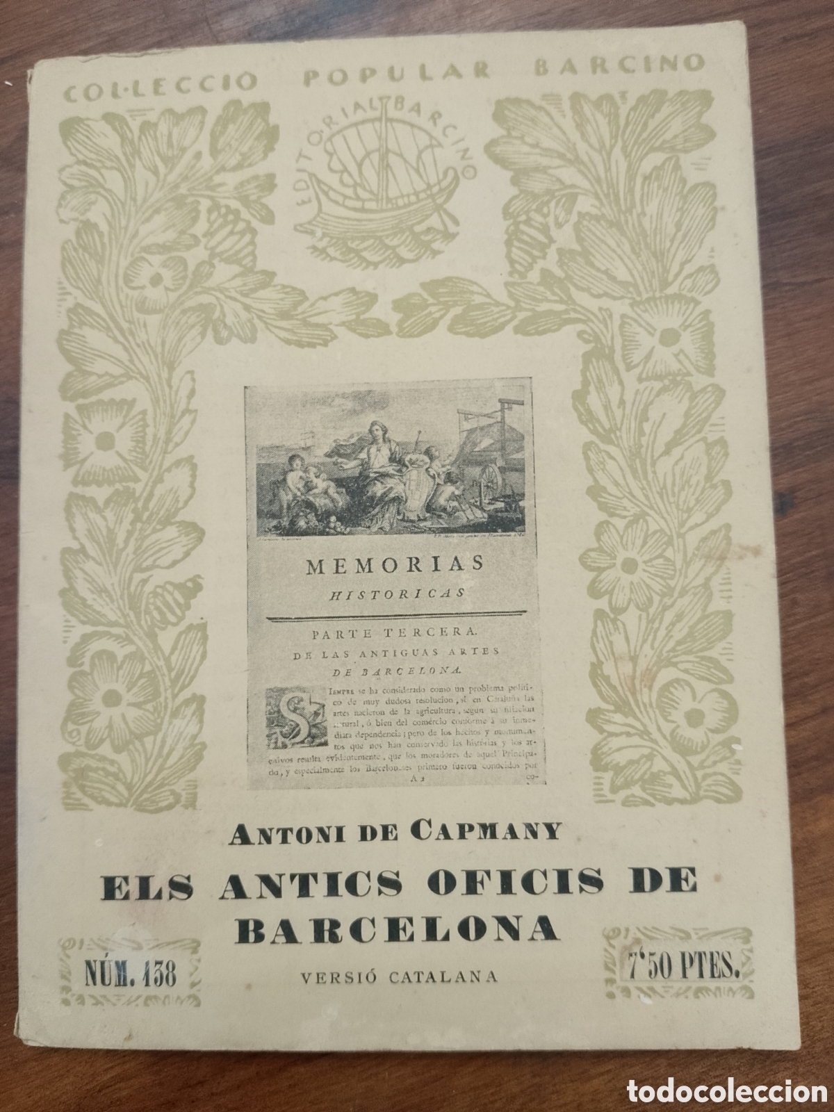 Libros de segunda mano: Els antics oficis de Barcelona &mdash; Antoni de Capmany (Barcino, 1937) ​Num.138 (7'50ptes)