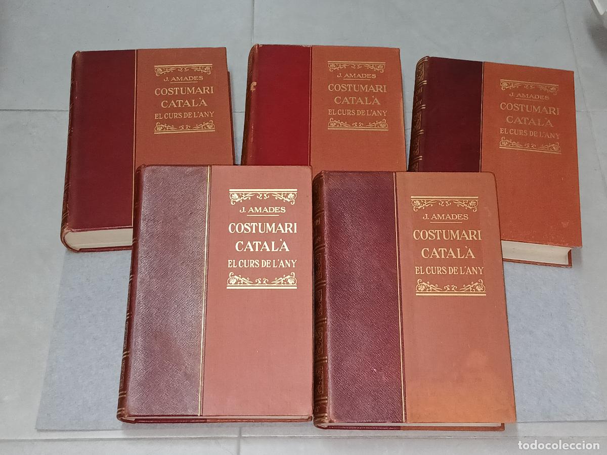 Libros de segunda mano: Libros. Costumari catal&aacute;, en cours de l'any, 5 tomos, J. Amades, Salvat a&ntilde;os 1950 (primera edici&oacute;n)