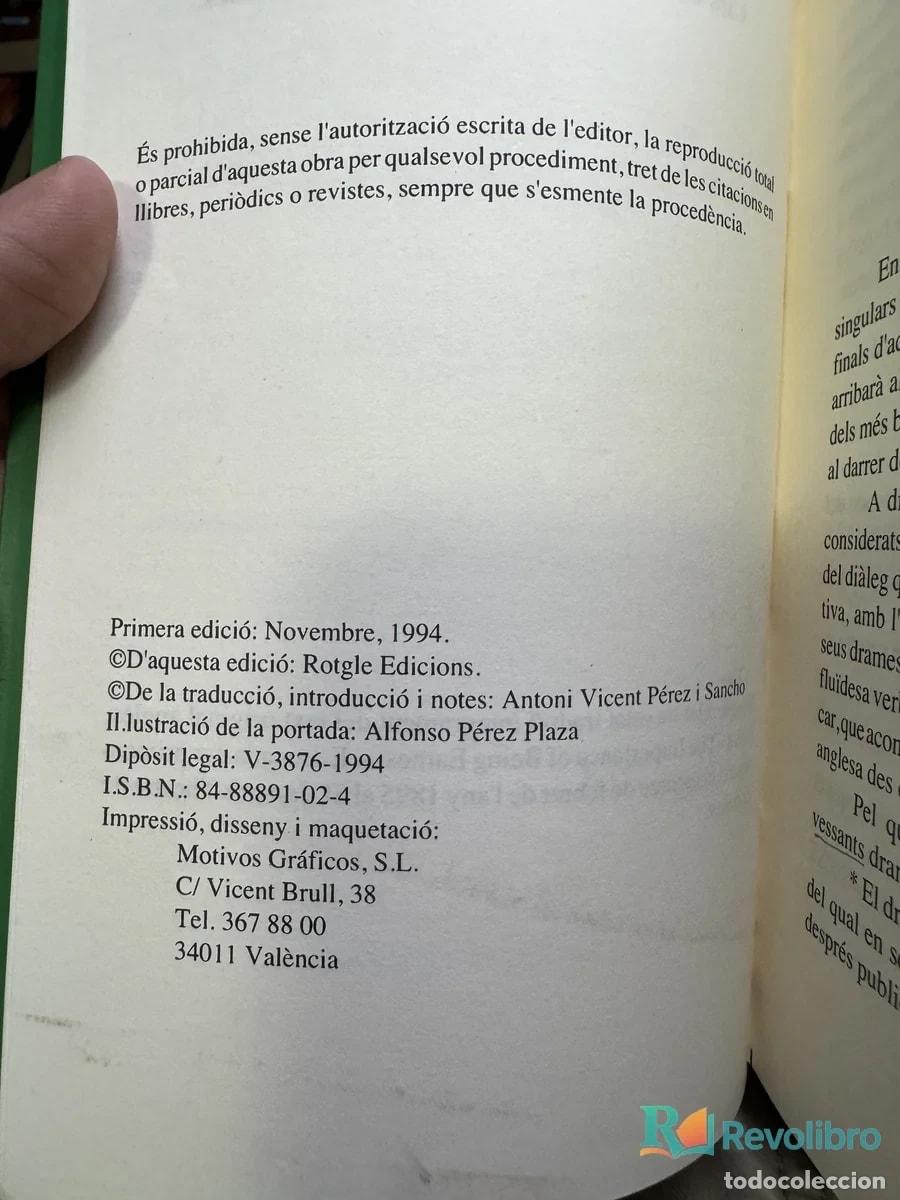 Libros de segunda mano: La import&agrave;ncia d&eacute;sser Seri&ograve;s - Oscar Wilde - Foto 2