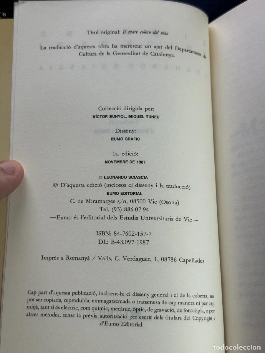 Libros de segunda mano: El Mar de Color de Vi - Leonardo Sciascia - Foto 2
