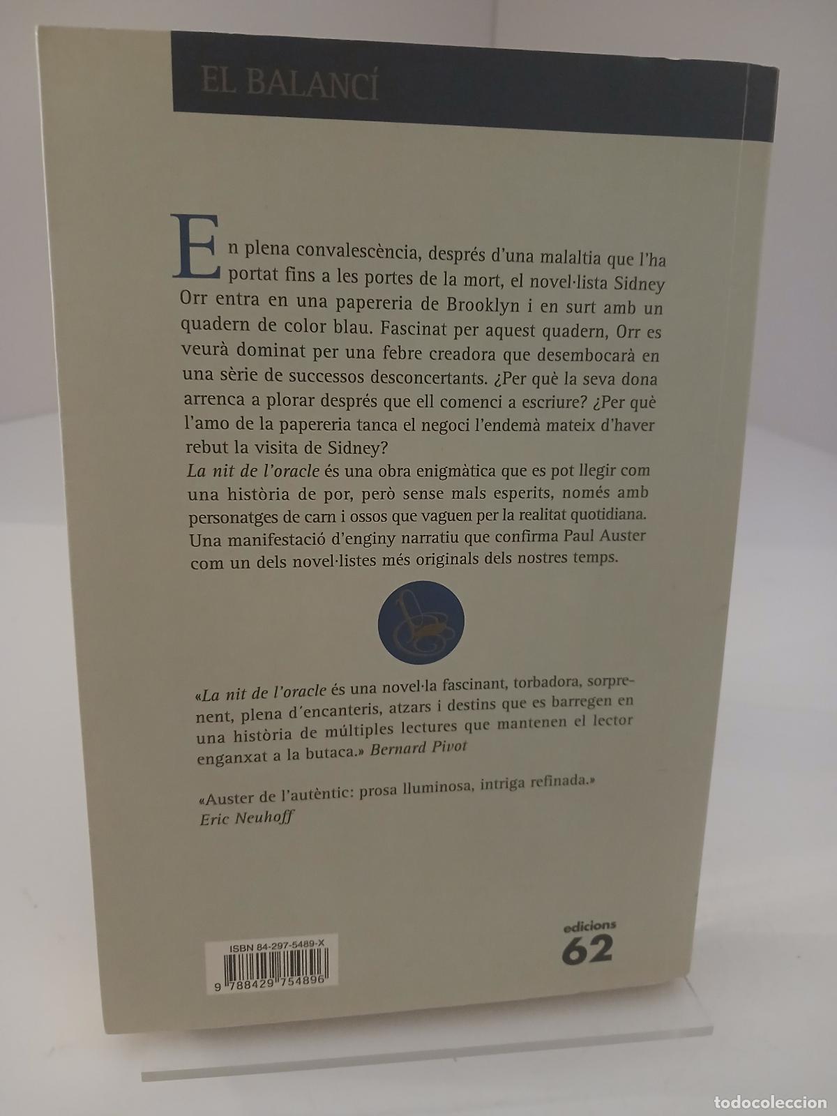 Libros de segunda mano: La nit de loracle - Paul Auster - Foto 2