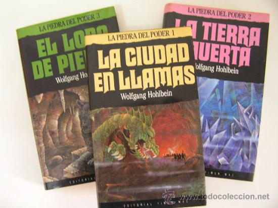 Libros de segunda mano: la piedra del poder 1,2,3,el lobo de piedra,la tierra muerta,hohlbein,timun mas ed,ref c. ficcion c4
