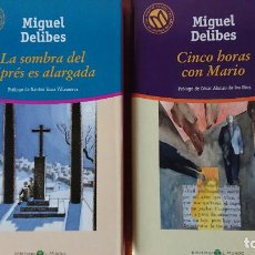 Libros de segunda mano: MIGUEL DELIBES – 2 LIBROS: LA SOMBRA DEL CIPRES ES ALARGADA; CINCO HORAS CON MARIO. Lote 198715205