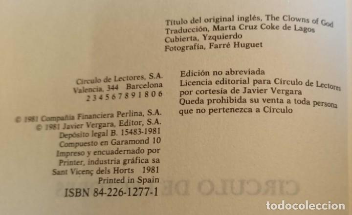 Libros de segunda mano: ❤️ LIBRO LOS BUFONES DE DIOS, MORRIS WEST, 1981 ❤️ - Foto 4