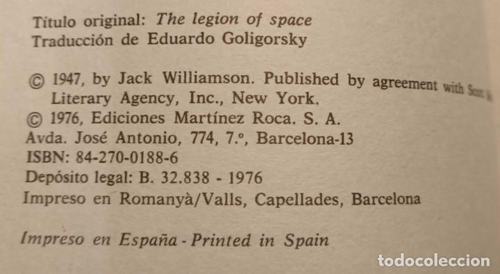 Libros de segunda mano: Libro &rdquo;La Legi&oacute;n del Espacio&rdquo;, Jack Williamson, 1976 - Foto 4