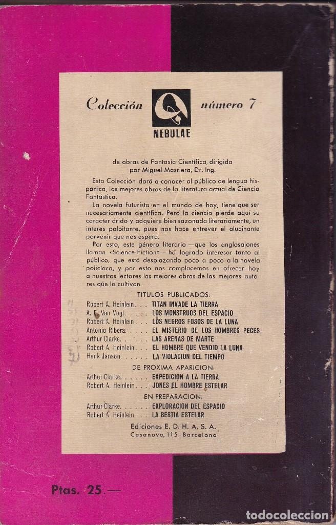Libros de segunda mano: LA VIOLACIÓN DEL TIEMPO - HANK JANSON - NEBULAE 7 - EDHASA 1955 - Foto 2 - 262187355