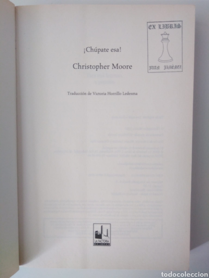 Libros de segunda mano: Ch&uacute;pate esa / Christopher Moore - Foto 3