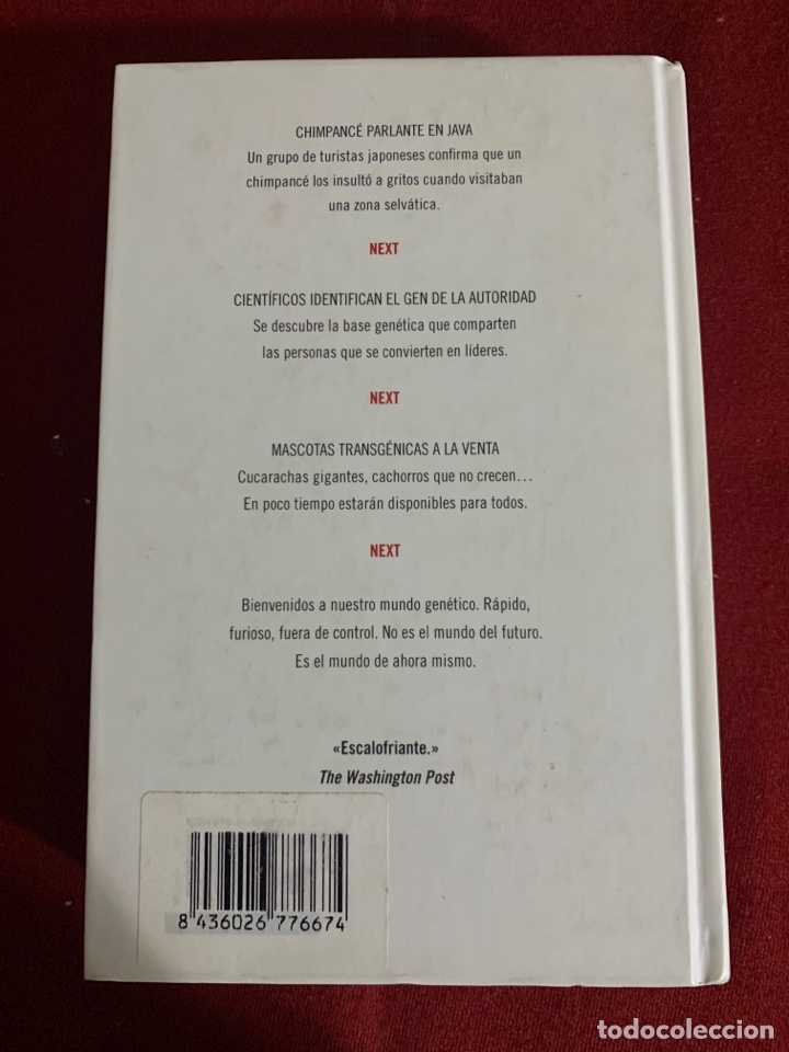 Libros de segunda mano: Next. Michael Crichton. - Foto 3