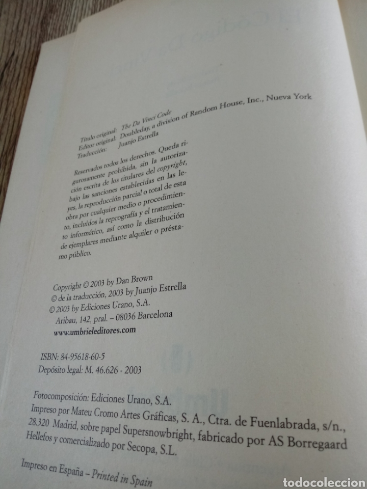 Libros de segunda mano: El codigo da Vinci de Dan Brown - Foto 4