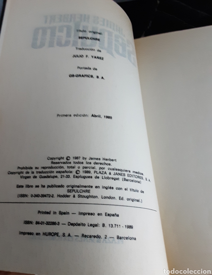 Libros de segunda mano: SEPULCRO. HAMES HERBERT. - Foto 5