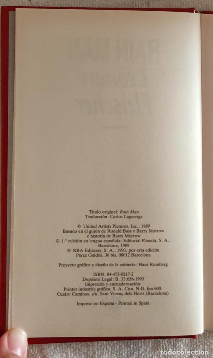 Libros de segunda mano: RAIN MAN. - Foto 4