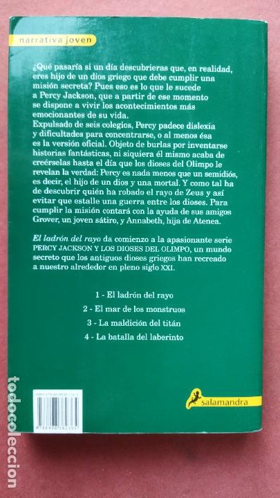 el ladron del rayo.percy jackson y los dioses d - Compra venta en  todocoleccion