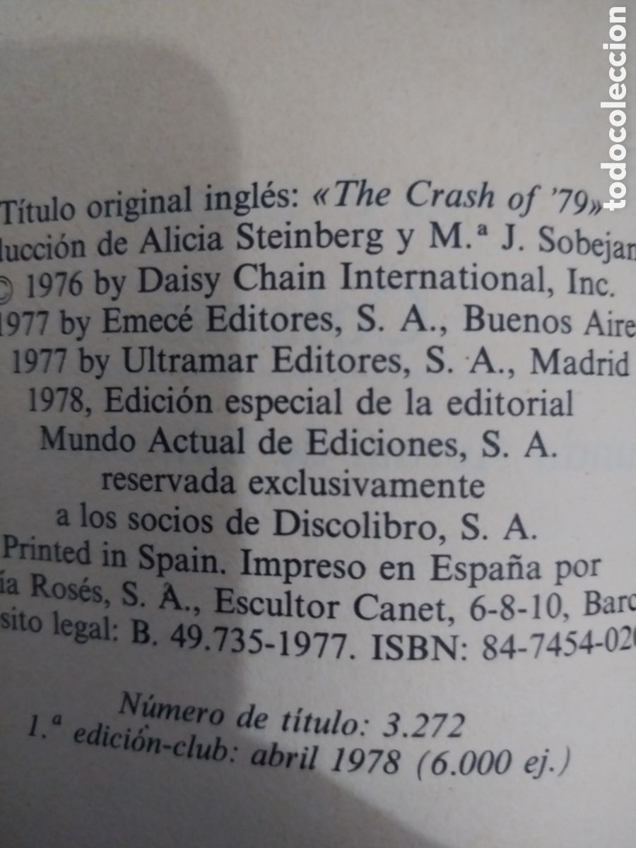 Libros de segunda mano: COLAPSO a&ntilde;o 1977 - Foto 2